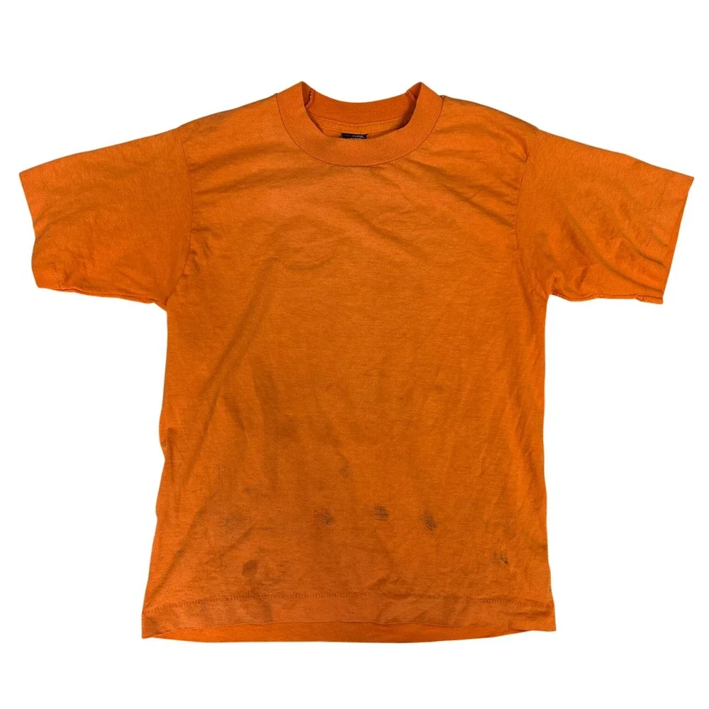 Vintage Fruit of the Loom BEST Orange T-Shirt Kids 14-16 Single Stitch USA Made
